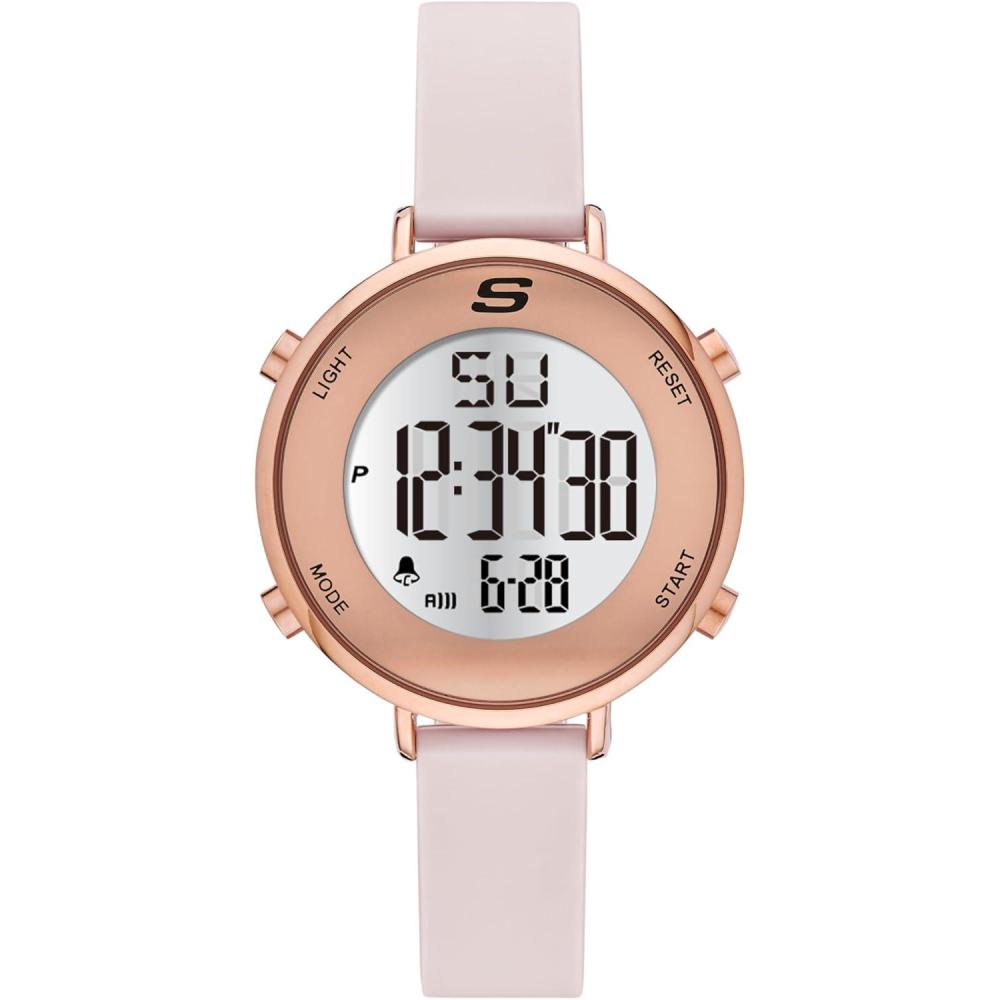 imageSkechers Magnolia Digital Silicone Watch for WomenBlush  Rose