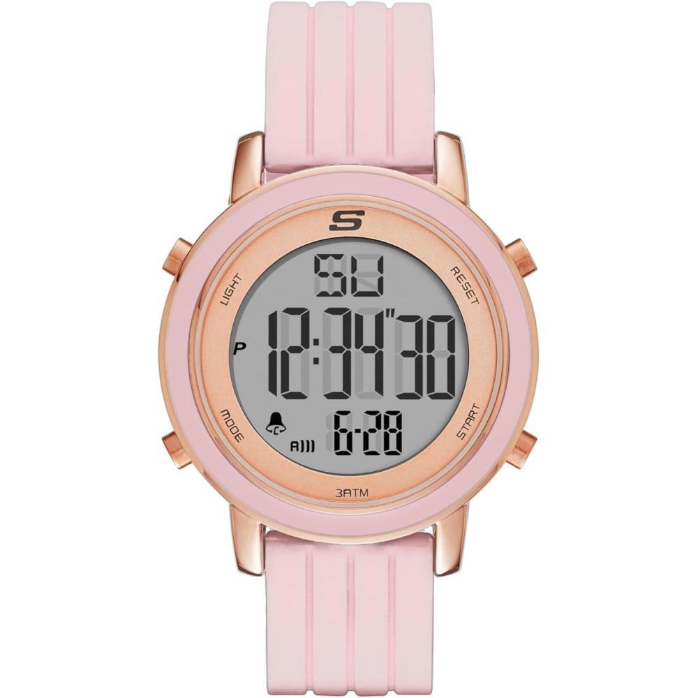 imageSkechers Magnolia Digital Silicone Watch for WomenRose Gold Pink