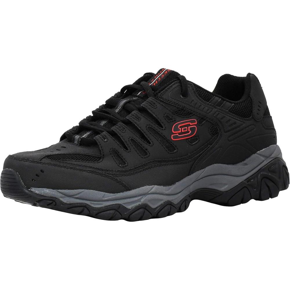 imageSkechers Mens Afterburn M Fit ReprintBlackGreyRed