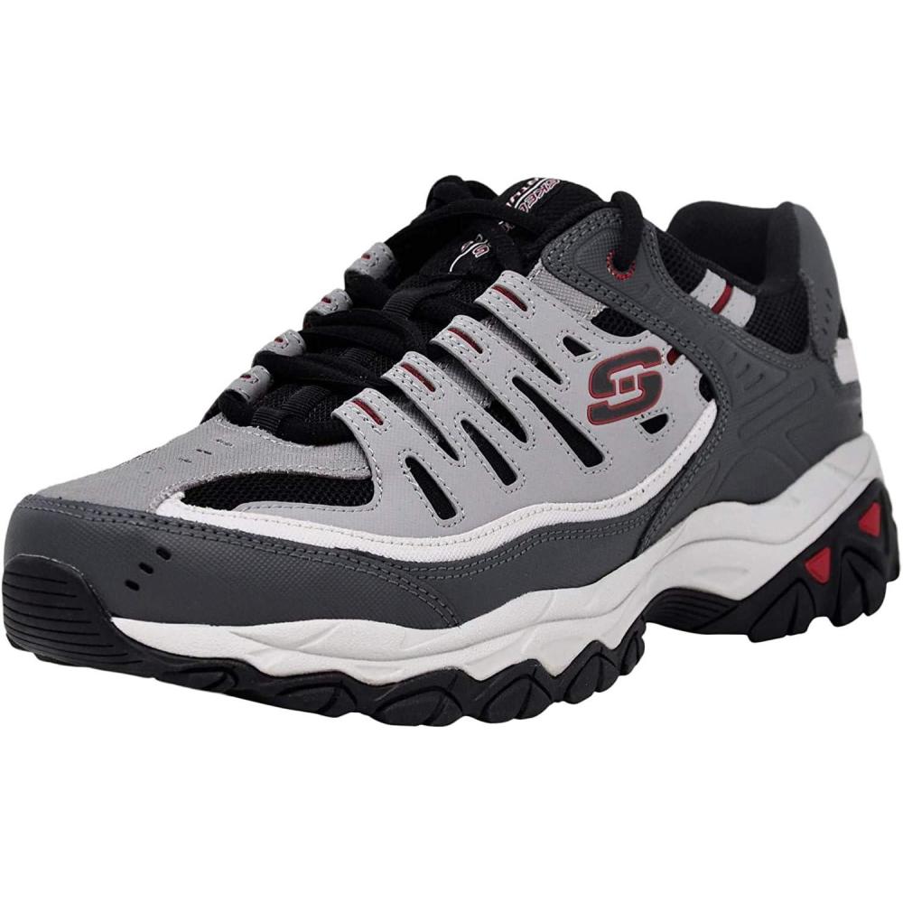 imageSkechers Mens Afterburn M Fit ReprintCharcoalRed