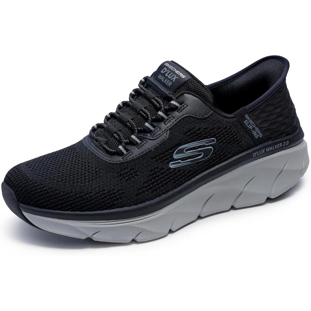 imageSkechers Mens Dlux Walker 20 Rezinate Hands Free SlipinBlackGrey