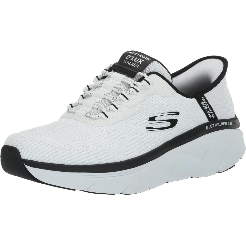 imageSkechers Mens Dlux Walker 20 Rezinate Hands Free SlipinWhiteBlack