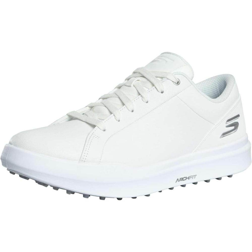 imageSkechers Mens Drive 6 Arch Fit Leather Relaxed Fit Spikeless Golf ShoeWhite