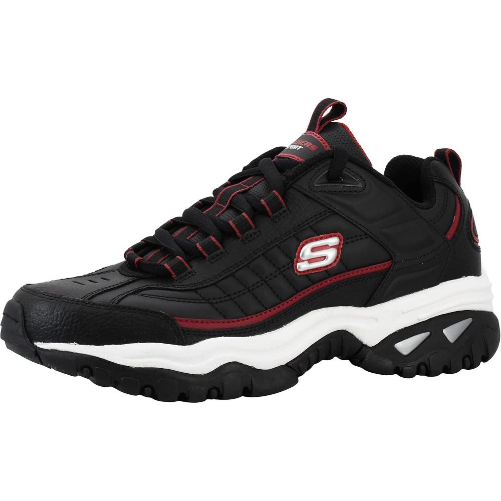imageSkechers Mens Energy Afterburn SneakersBlackSilverRed