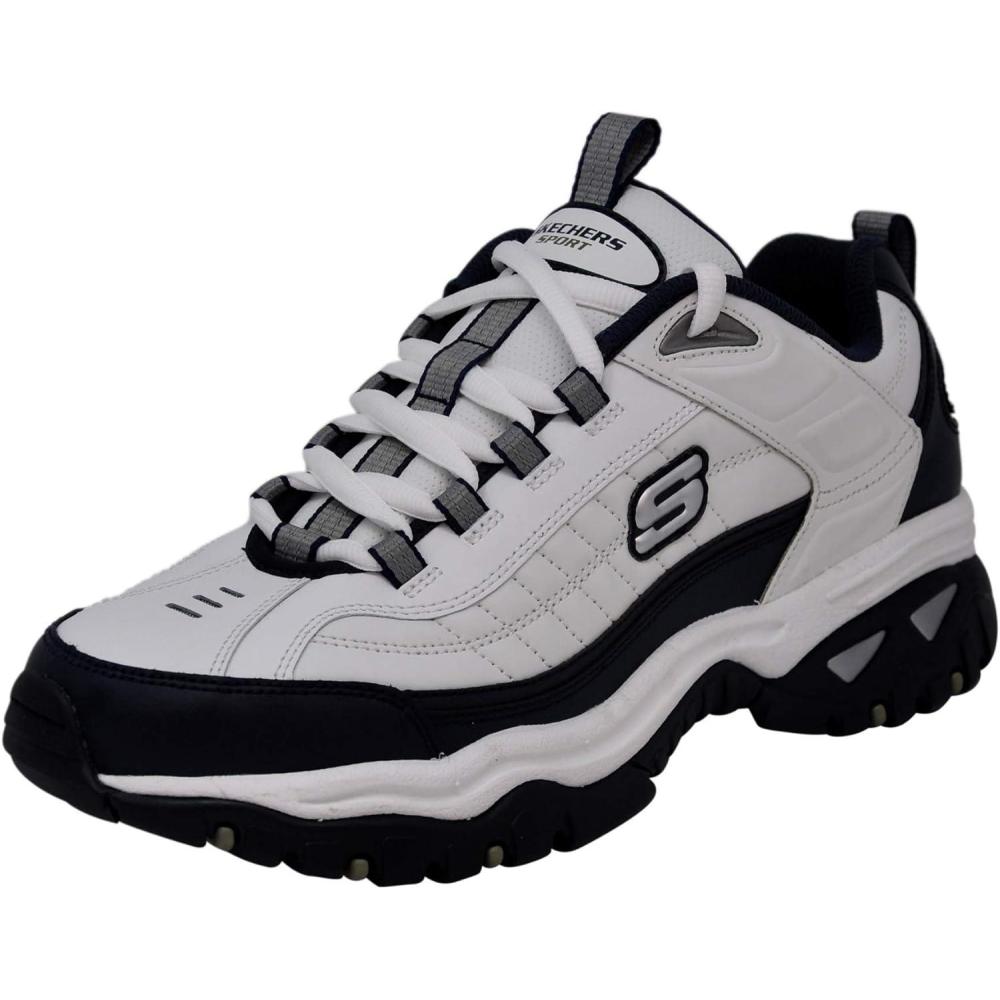 imageSkechers Mens Energy Afterburn SneakersWhiteNavySilver