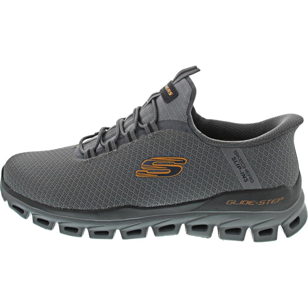 imageSkechers Mens GlideStep Noxus Hands Free SlipinCharcoalOrange