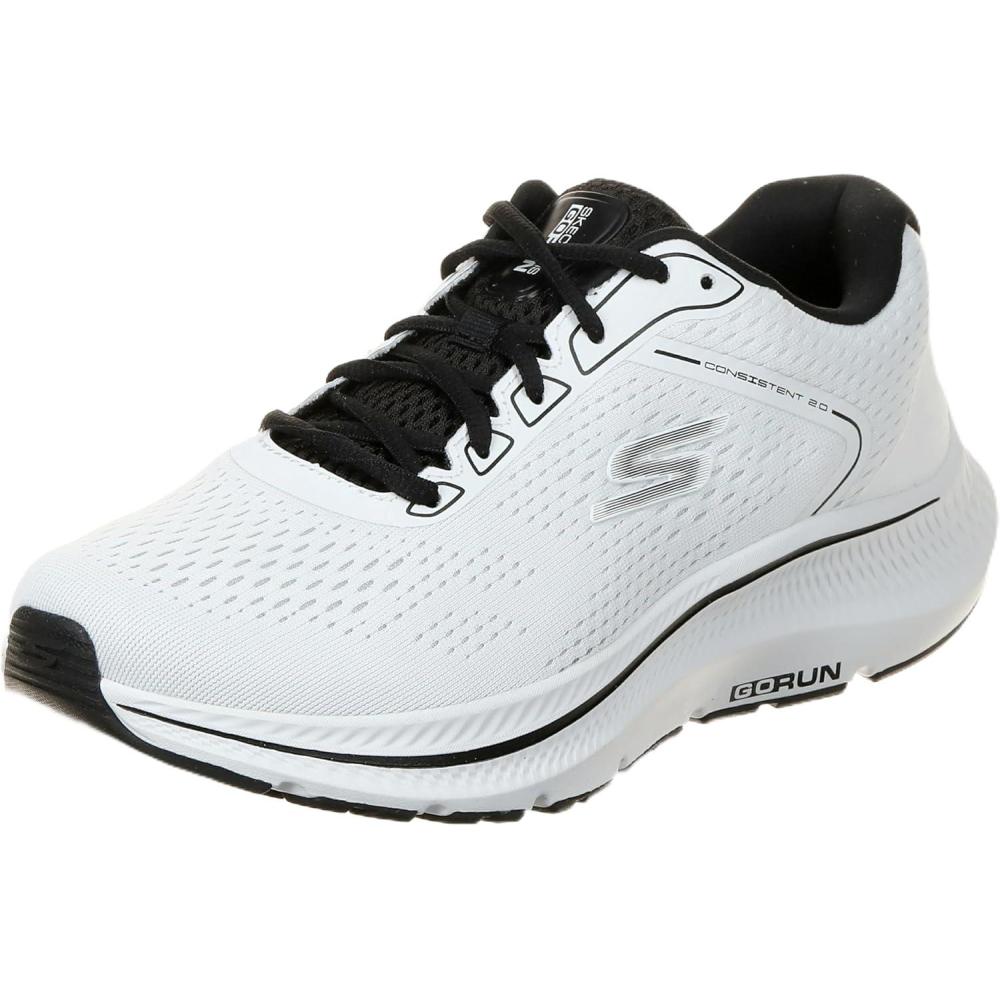 imageSkechers Mens Go Run Consistent 20 Mile MarkerWhiteBlack