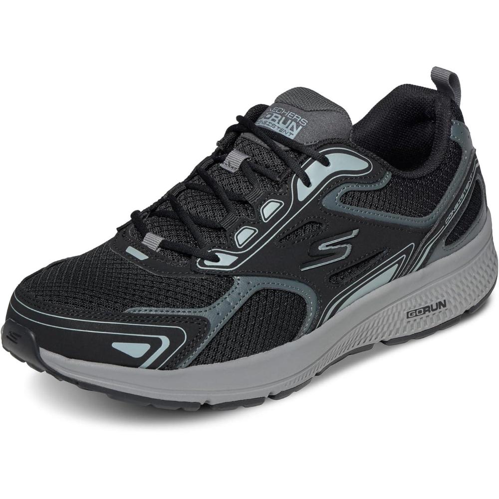 imageSkechers Mens Go Run Consistent Air Cooled Foam Athletic SneakersBlackGrey