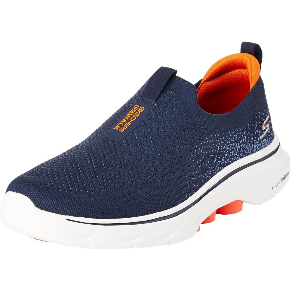 imageSkechers Mens Go Walk 7 Stretch Fit SliponNavyOrange