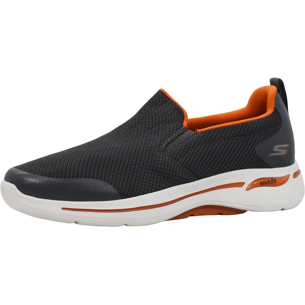 imageSkechers Mens Go Walk Arch Fit Togpath SneakerCharcoalOrange