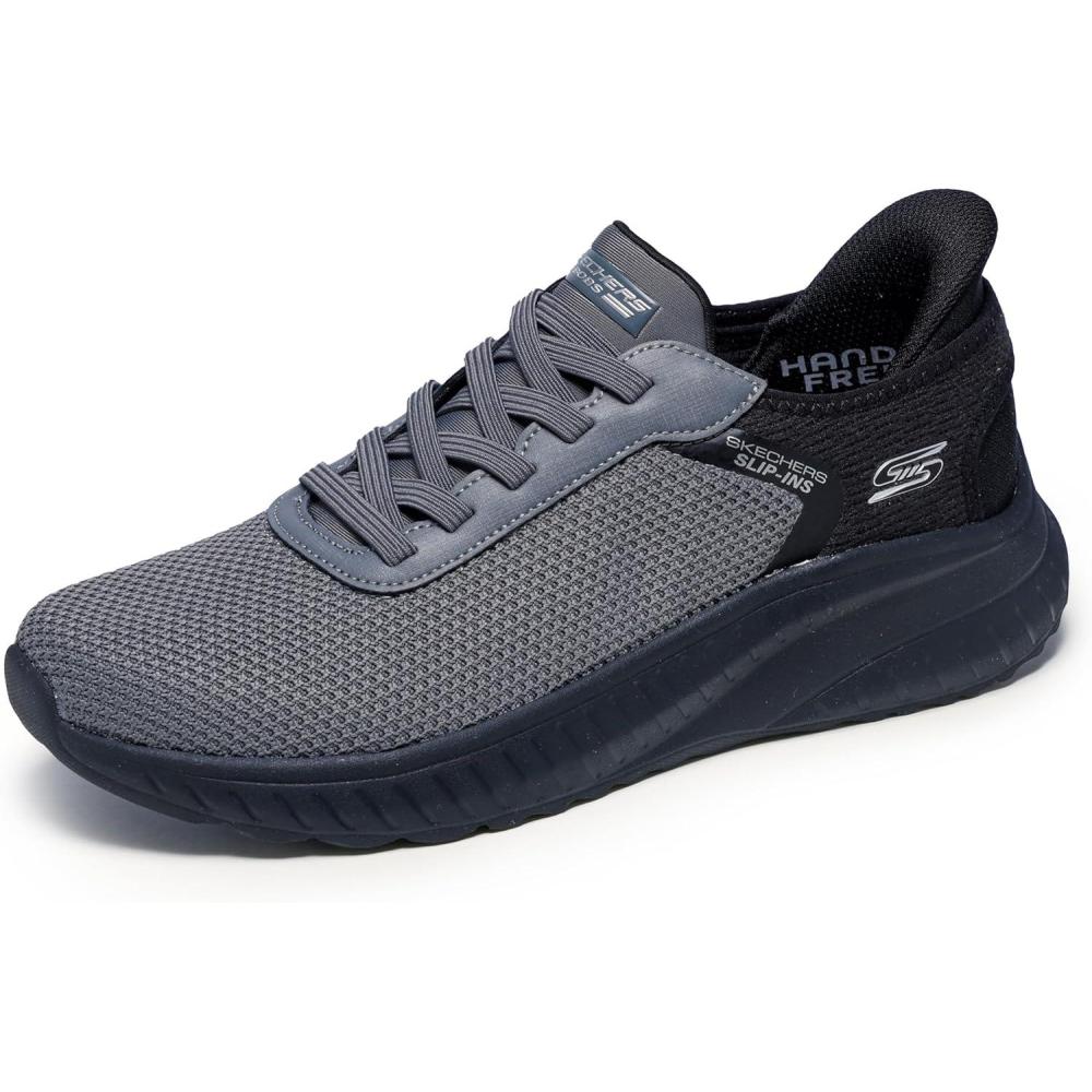 imageSkechers Mens Hands Free Slipins Bobs Squad Chaos Solid TourDark Gray