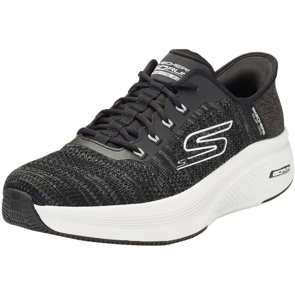 imageSkechers Mens Hands Free Slipins Go Run Elevate 20 Steady MotionBlackWhite