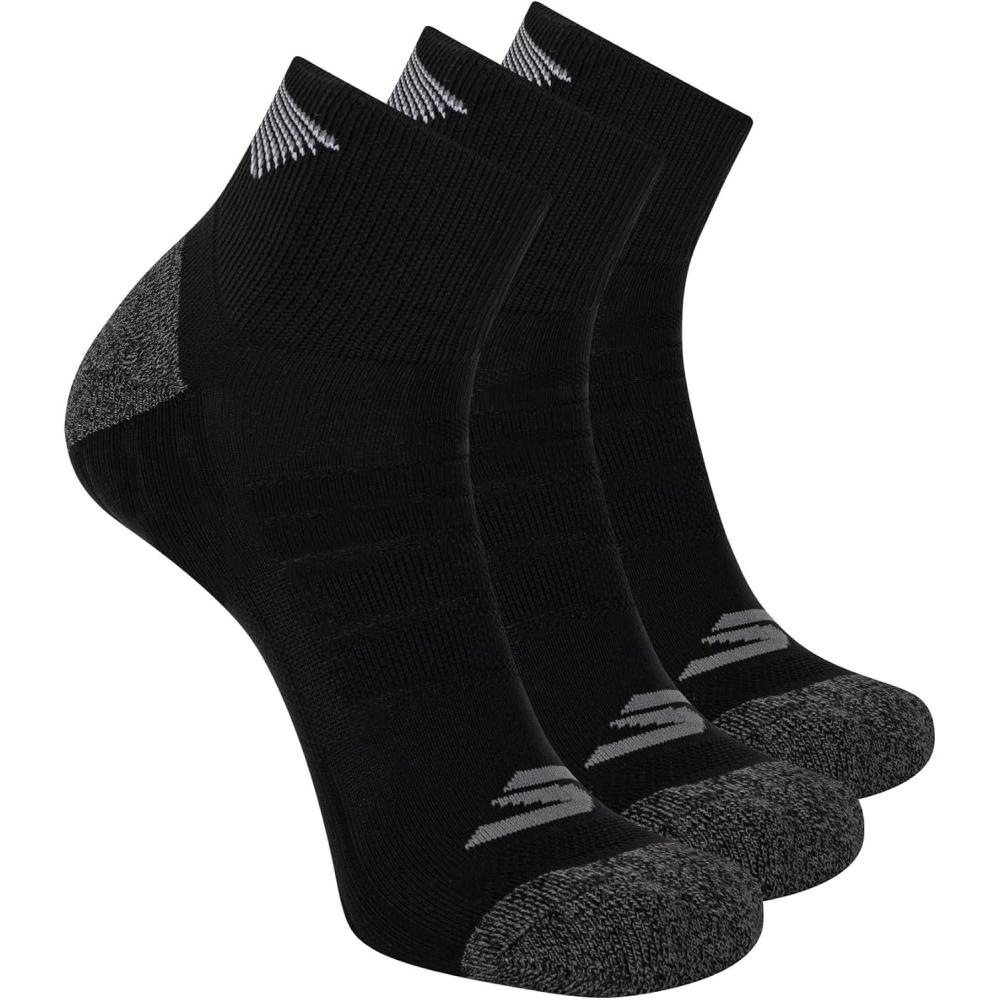 imageSkechers Mens Performance Golf Quarter Crew Socks 3PackBlack
