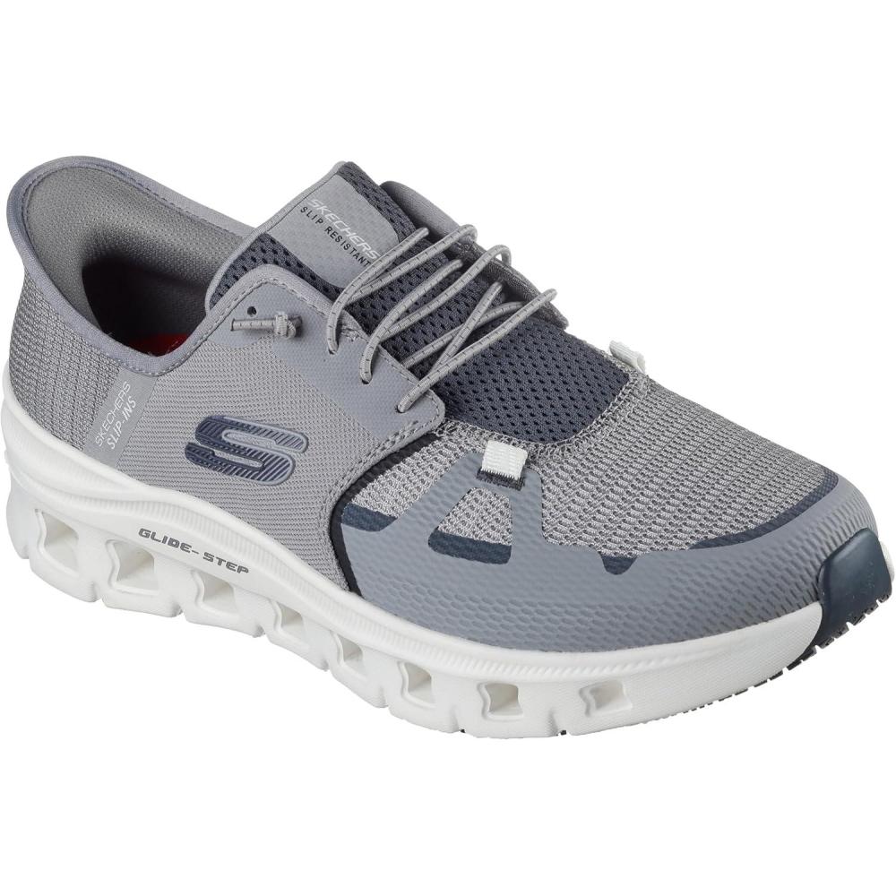 imageSkechers Mens SlipResistant GlideStep Pro Slipins Work SneakersGrayCharcoal