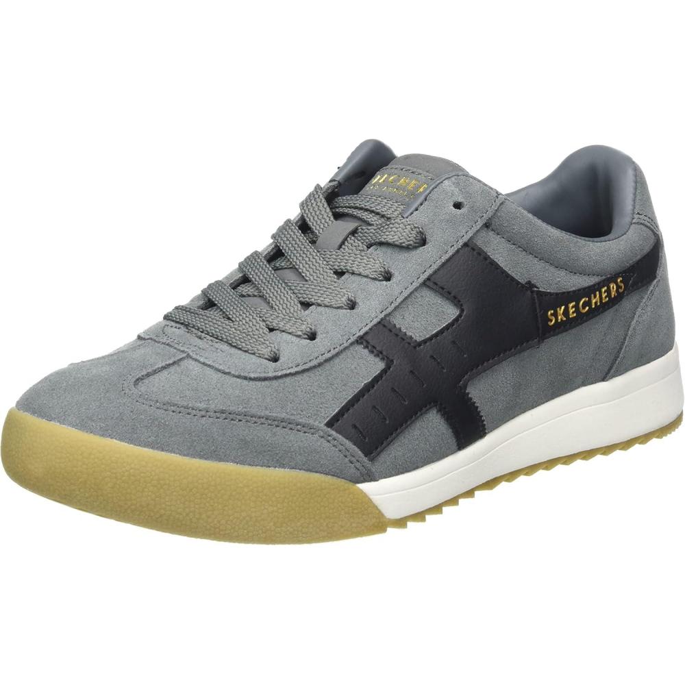 imageSkechers Mens Ultra Flex 30 Right Away Hands Free Slipin SneakerCharcoal Suede Black Trim