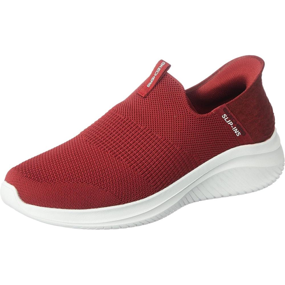 imageSkechers Mens Ultra Flex 30 Smooth Step Slipin SneakersBurgundy Knit Trim