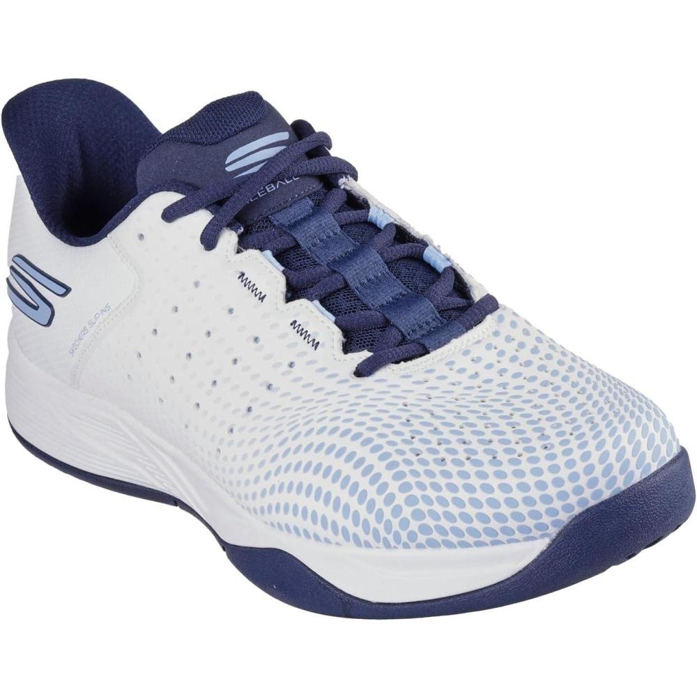 imageSkechers Mens Viper Court ReloadWhite Synthetic Textile Blue Trim Navy Trim