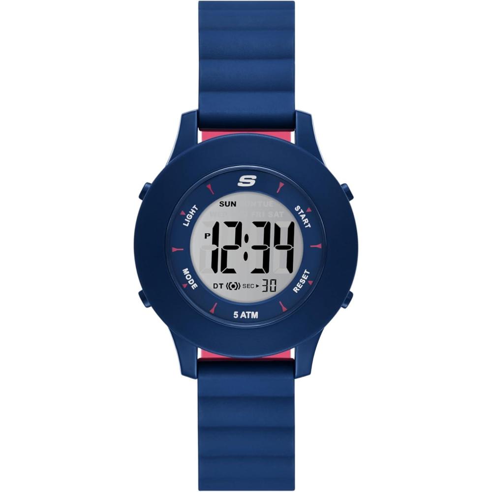 imageSkechers Rosencrans Silicone Digital Watch for WomenBlue Slipins