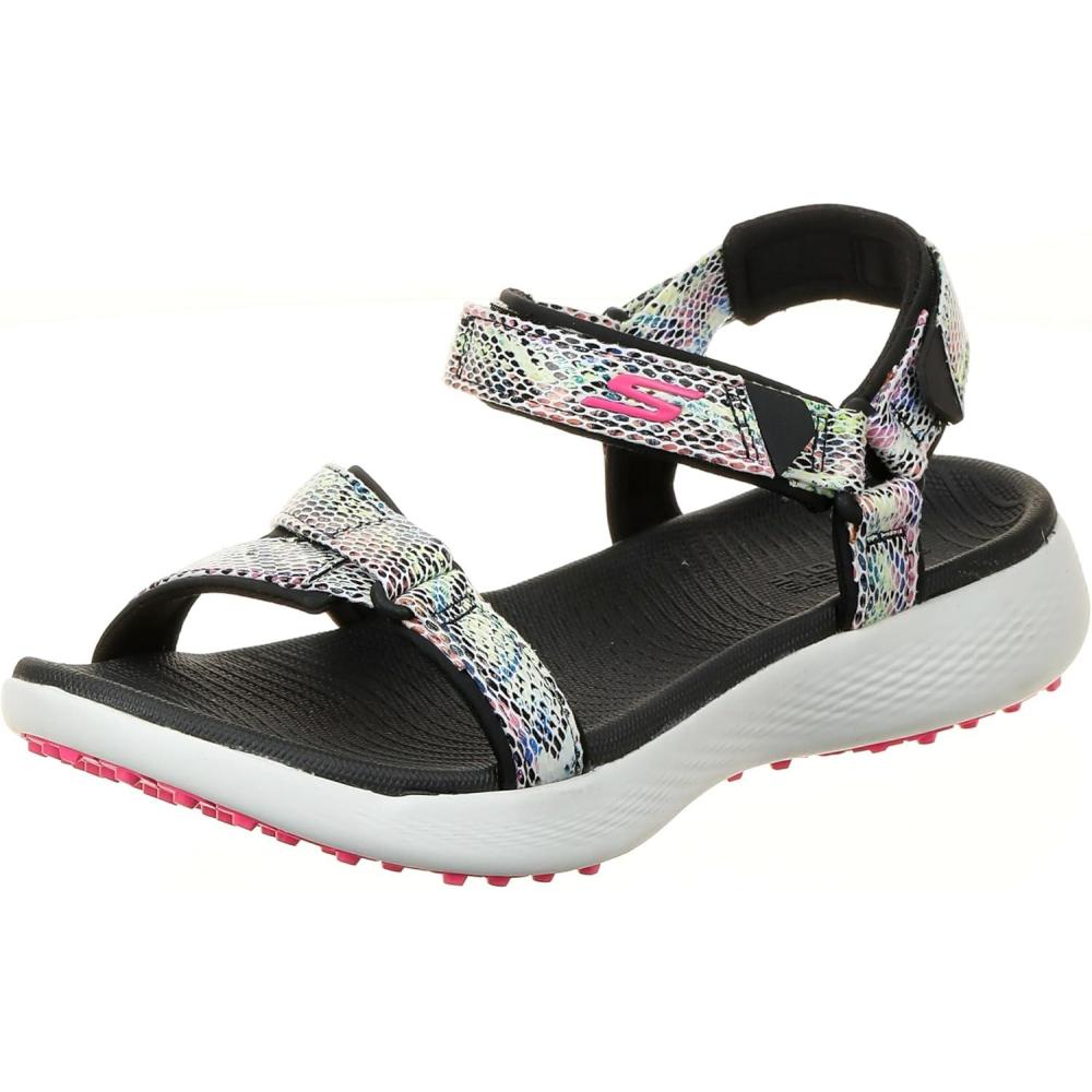 imageSkechers Womens 600 Spikeless Golf Sandals ShoeBlackMulti Snake Print