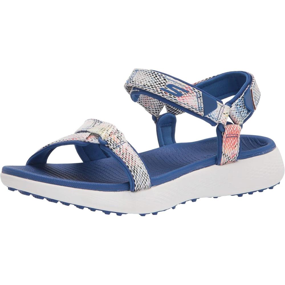 imageSkechers Womens 600 Spikeless Golf Sandals ShoeBlueMulti Snake Print