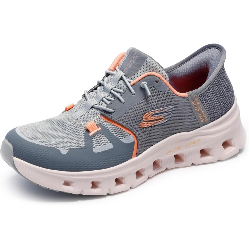 imageSkechers Womens Glide Step Pro Edrura Hands Free Slip InsGrayOrange