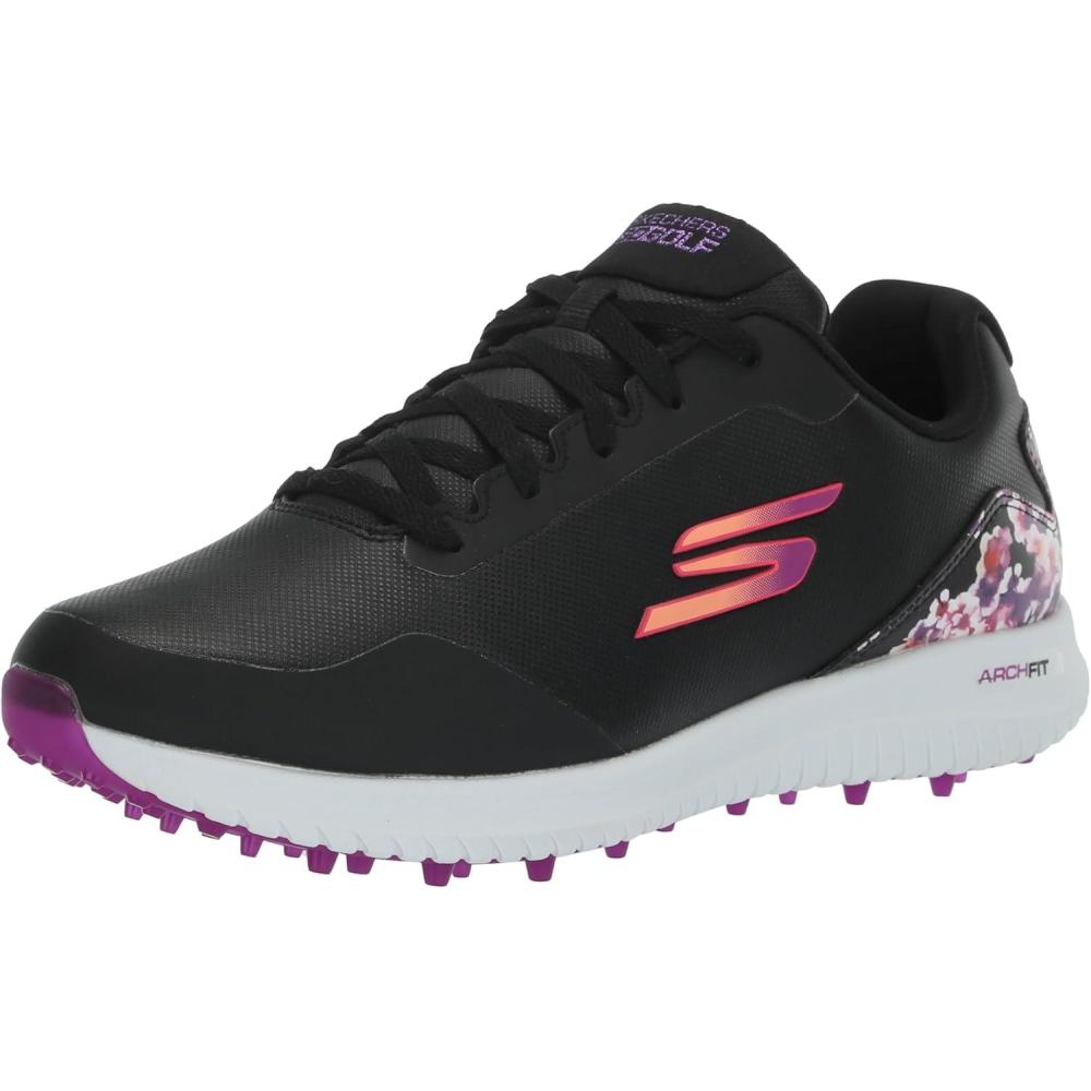 imageSkechers Womens Go Max Arch Fit Spikeless Golf Shoe SneakerBlack Floral Waterproof