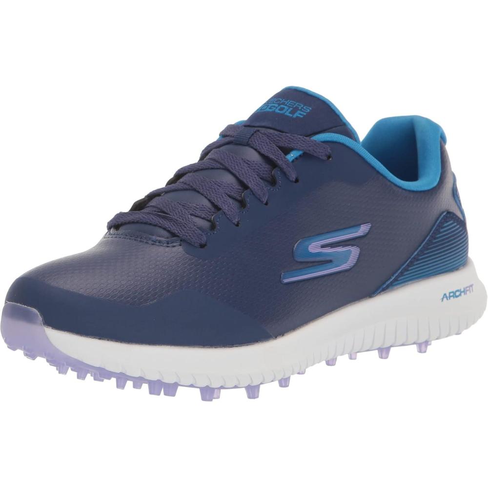 imageSkechers Womens Go Max Arch Fit Spikeless Golf Shoe SneakerBlueMulti Waterproof