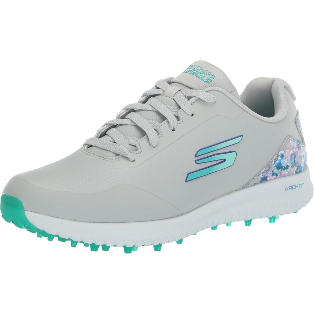 imageSkechers Womens Go Max Arch Fit Spikeless Golf Shoe SneakerGray Floral Waterproof