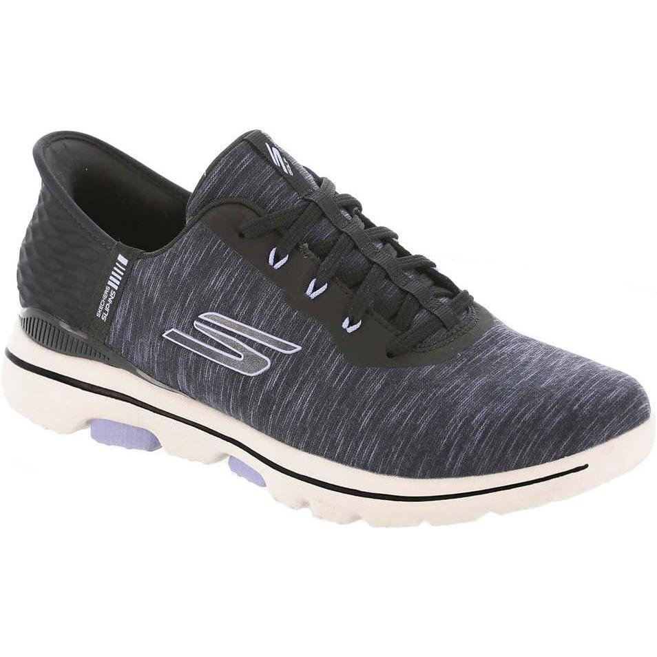 imageSkechers Womens Go Walk 5 Relaxed Fit Slipin Golf ShoeSneakerBlackLavender