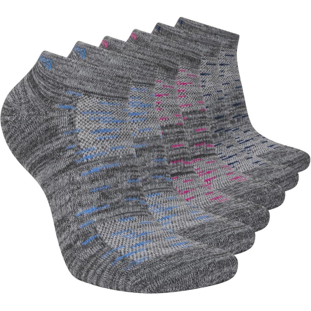 imageSkechers Womens Performance Low Cut Socks 6PackGrayMulti