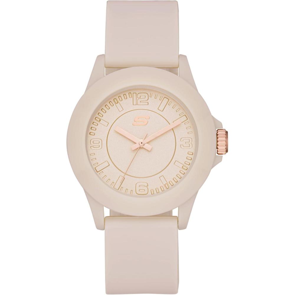 imageSkechers Womens Rosencrans Midsize Quartz ThreeHand Watch Color Blush Pink Model SR6172