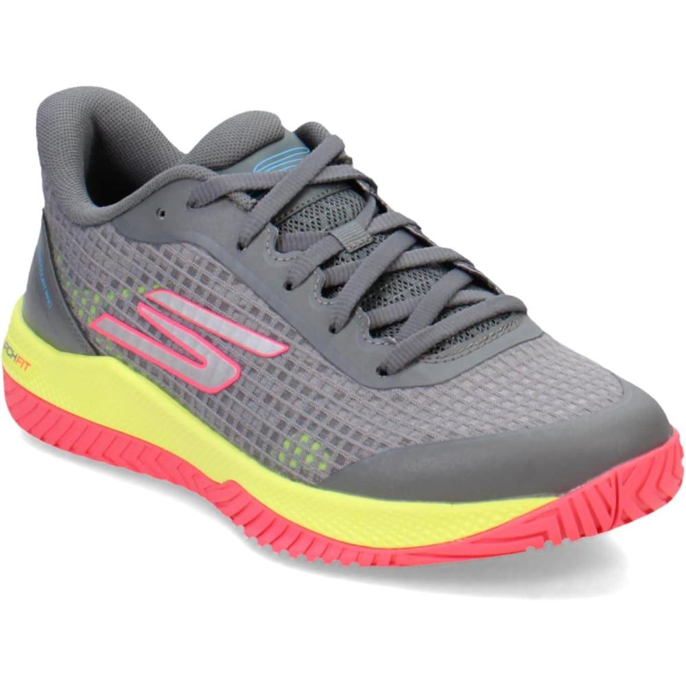 imageSkechers Womens Viper Court Pro Pickleball SneakerGreyPink 2