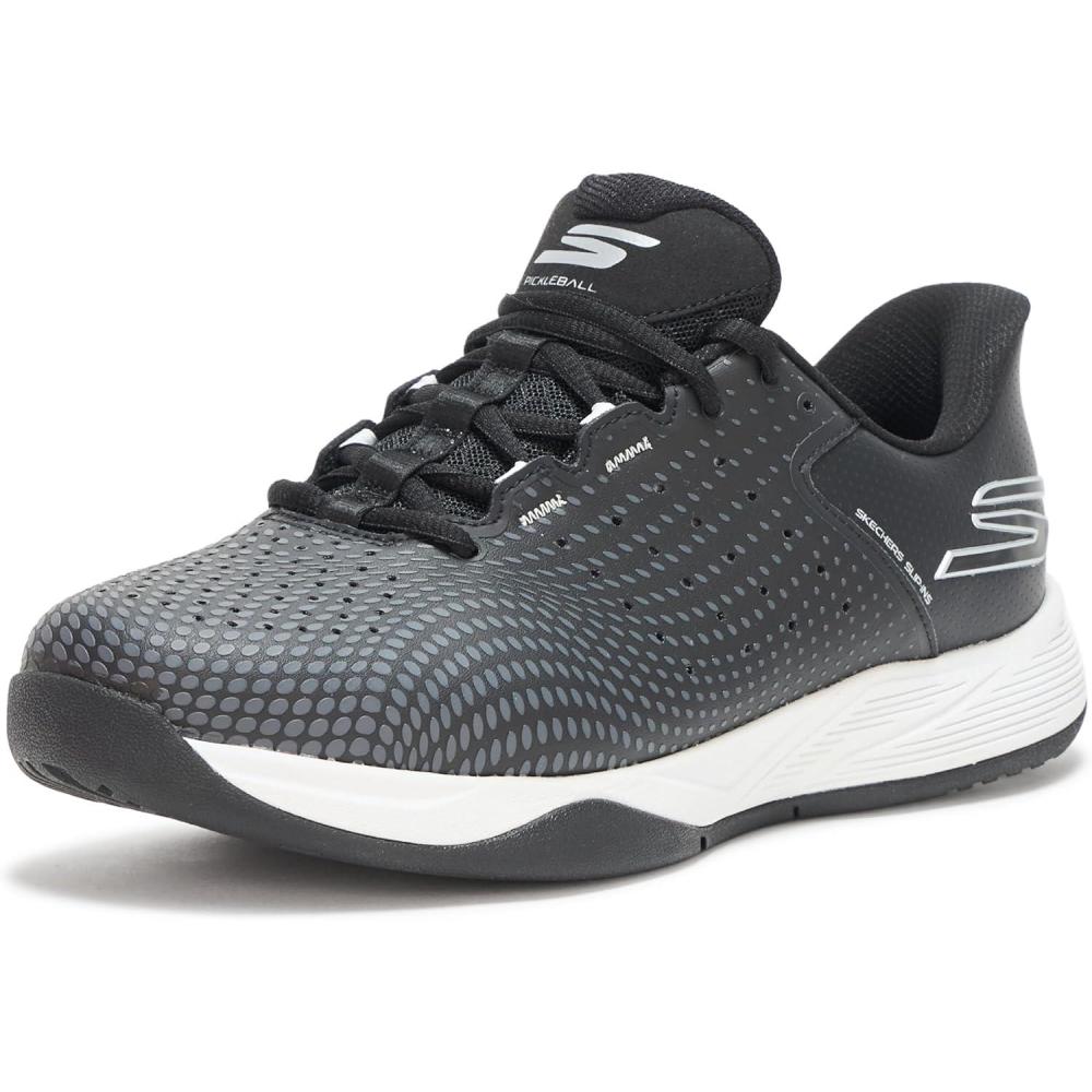 imageSkechers Womens Viper Court Reload Hands Free SlipIns SneakerBlackWhite