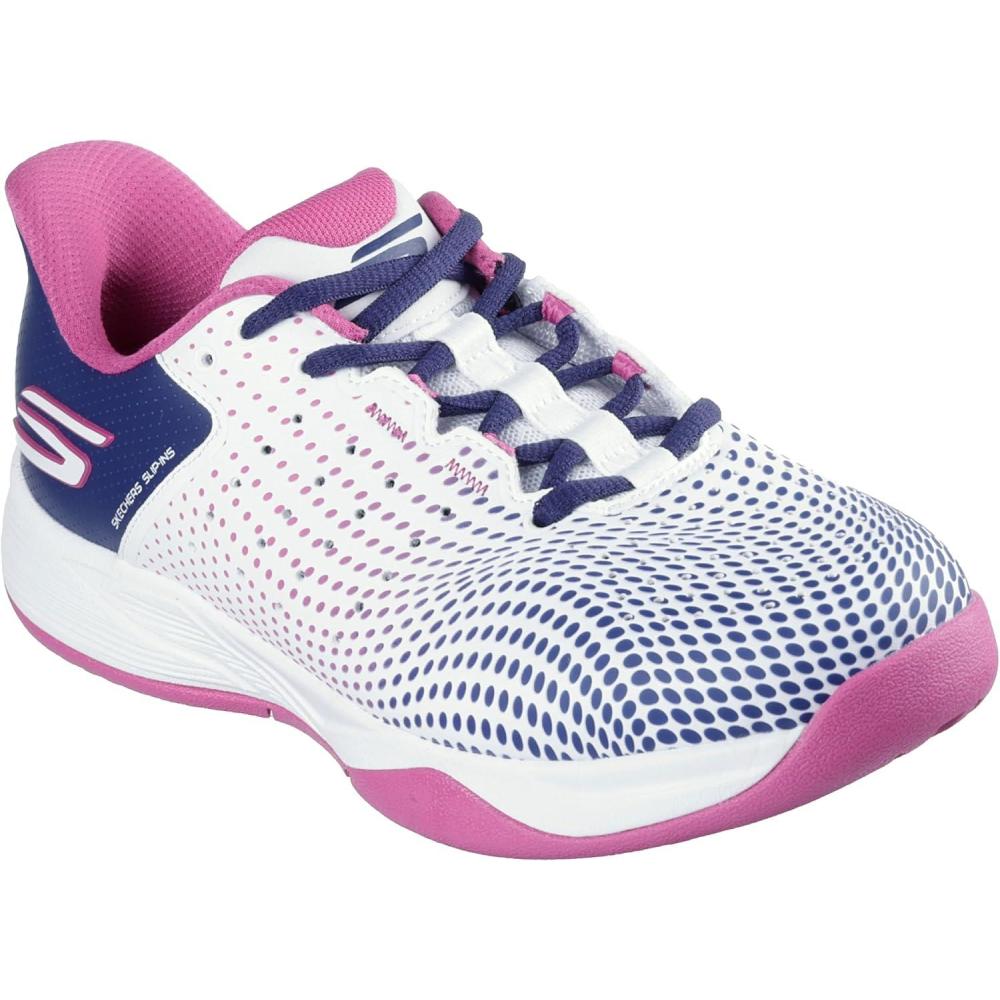 imageSkechers Womens Viper Court Reload Hands Free SlipIns SneakerWhiteNavyPink