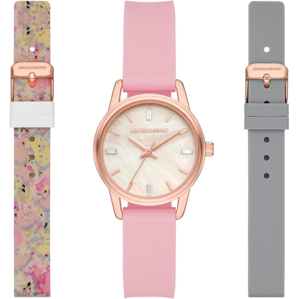 imageSkechers Womens Watch and Interchangeable Band Gift SetPinkGrayNeutral Print