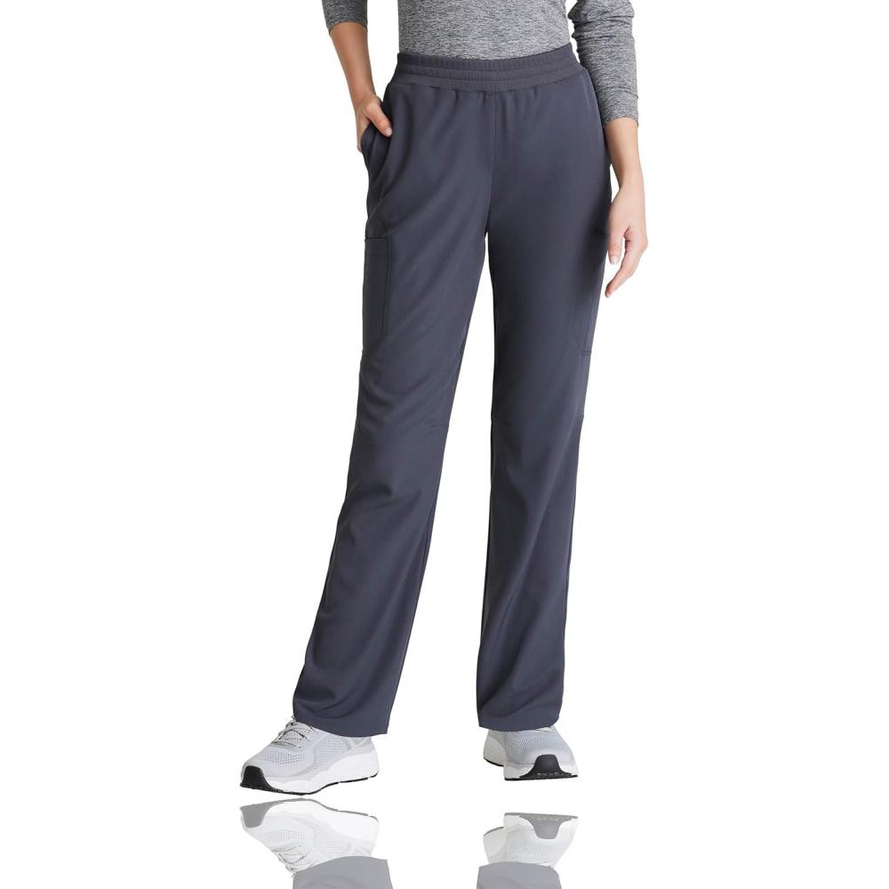 imageSkechers by BARCO Vitality Aura Classic Fit Straight Leg Scrub Pant for Women MidRise 5Pocket Bottom with 4way StretchPewter