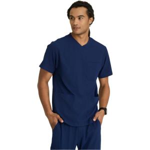 BARCO Skechers Vitality Crew Scrub Top for Men – Crossover V-Neck Medical Top, 4-Way Stretch Men’s Scrub Top(Navy)