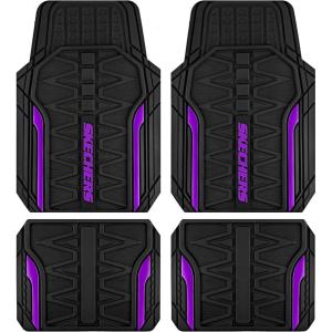 Skechers Car Floor Mats,Heavy Duty Rubber Car Mats Full Set,All Weather Floor Mats,Waterproof Trim to Fit Universal Floor Liner Car Accessories,Automotive Floor Mats for Cars Trucks SUV,Blue(Purple)