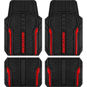 Skechers Car Floor Mats,Heavy Duty Rubber Car Mats Full Set,All Weather Floor Mats,Waterproof Trim to Fit Universal Floor Liner Car Accessories,Automotive Floor Mats for Cars Trucks SUV,Blue(Red)