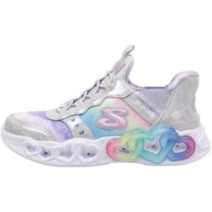 Skechers Girls Infinite Heart Lights-Eternal Shimmer(Silver/Multi)