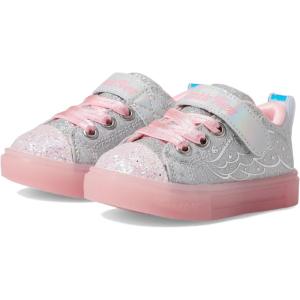 Skechers Kids Girl’s Twinkle Sparks Ice – Heather – Light-Up Sneakers, Cushioned Comfort, Flexible Sole(Grey/Pink)