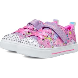 Skechers Kids Girl’s Twinkle Sparks Ice – Heather – Light-Up Sneakers, Cushioned Comfort, Flexible Sole(Pink/Multi)