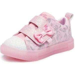 Skechers Kids Girl’s Twinkle Sparks Ice – Heather – Light-Up Sneakers, Cushioned Comfort, Flexible Sole(Rose Gold)