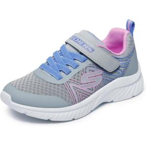 Skechers Kids’ Microspec Plus-Swirl Sweet Sneakers(Gray/Multi)