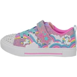 Skechers Kids’ Twinkle Sparks-Jumpin’ Clouds Sneaker(Charcoal/Blue)