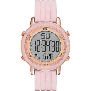 Skechers Magnolia Digital Silicone Watch for Women(Rose Gold  Pink)