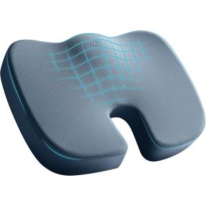 Skechers Memory Foam Seat Cushion,Office Chair Cushion for Tailbone Pain Relief,Butt Pillow for Office Chair,Car seat Cushion,Computer Desk,Long Sitting Office Workers,and Car Drivers,Black(Blue)
