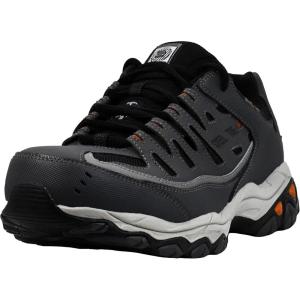Skechers Mens Cankton Steel Toe Construction Shoe – Electrical Hazard Rated, Memory Foam(Charcoal/Black)