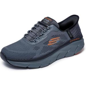 Skechers Mens D’lux Walker 2.0 Rezinate Hands Free Slip-in(Charcoal/Orange)