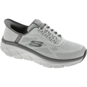 Skechers Mens D’lux Walker 2.0 Rezinate Hands Free Slip-in(Gray Knit)